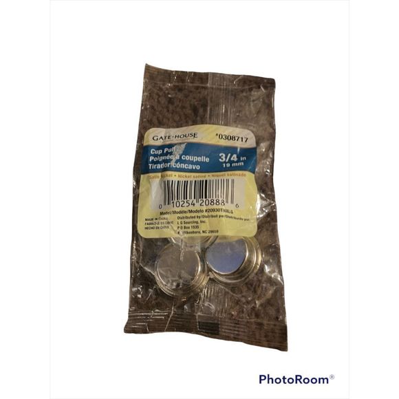 Cup pull satin nickel 3/4 in - Picture 1 of 2